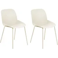 Beliani Esszimmerstuhl Milaca Kunststoff beige 2er Set