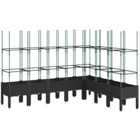 VidaXL Pflanzkübel Mit Rankgitter 40X40X142,5 Cm Pp Farbe: Schwarz