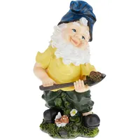 Relaxdays Gartenzwerg mit Schaufel, wetterfest, frostsicher, HBT: 32 x