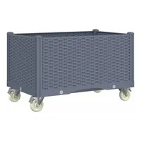 VidaXL Pflanzkasten mit Rollen Grau 80x50x54 cm PP