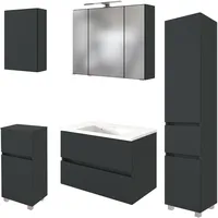 WELLTIME Badmöbel-Set Baabe 5-tlg. Grau