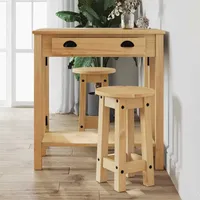 VidaXL Barhocker 2 Stk. Massivholz Kiefer