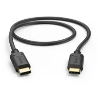 Hama Ladekabel, USB-C - USB-C, 0,5 m, Schwarz