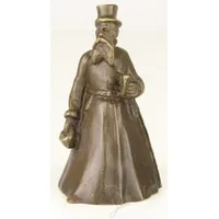 Casa Padrino Jugendstil Tischglocke Gentleman Bronze / Gold 5,5