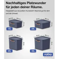 Rotho 4er-Set Aufbewahrungsbox 20 L Maloja - Kunststoffbox mit