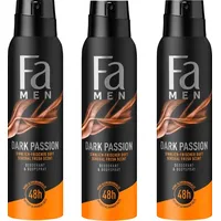 Fa Dark Passion Deodorant Spray 3 x 150 ml