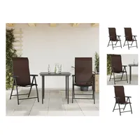 VidaXL Gartenstühle 2 Stk. Klappbar Braun Poly Rattan