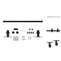 VidaXL Mini Schiebetürbeschlag Set für Schranktüren Carbonstahl 122 cm