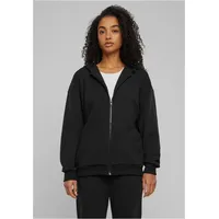 URBAN CLASSICS Ladies Cozy Oversized Zip Hoodie in Schwarz,