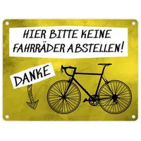 Speecheese Hinweisschild Metallschild in 15x20 cm mit Spruch Hier