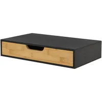 [en.casa] Wandregal, Bokn mit Schublade Bambus 1 Schubladen, Rechteckig,