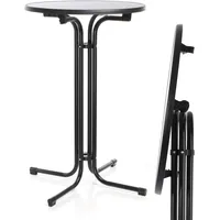 Wiltec Toboli klappbarer Bistrotisch Schwarz Ø70cm runder Stehtisch Indoor/Outdoor