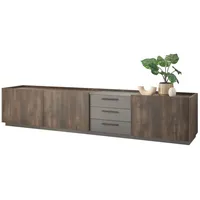 Furn.design TV-Lowboard Eiche grau XXL TV Unterteil mit Soft-Close