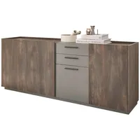 Furn.design Sideboard Eiche grau Kommode mit Soft-Close 200 x