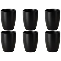 HIT Trading Kaffeebecher 6er Set BRUNCH, Schwarz matt -