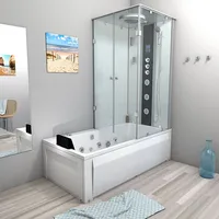 AcquaVapore Whirlpool Dusche Kombination K05-L03-WP Duschtempel 180x90 cm -