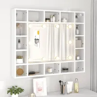 VidaXL Spiegelschrank mit LED Weiß 91x15x76,5 cm