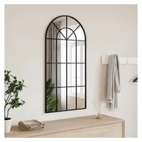 VidaXL Wandspiegel Schwarz 50x100 cm Gewölbt Eisen