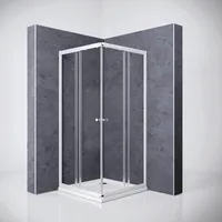 Breuer Eckeinstieg Ektos mit Schiebetür Klarglas 4-teilig 180 cm