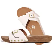 FitFlop Damen Iqushion Adjustable Buckle Leather Slides Schiebe-Sandalen, weiß,