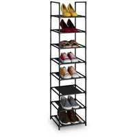 Relaxdays Schuhregal, 8 Ebenen, HBT: 140x33x33 cm, Metall Schuhablage,