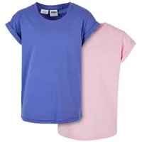 URBAN CLASSICS Girls Organic Extended Shoulder 2-Pack T-Shirt in