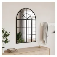 VidaXL Wandspiegel Schwarz 60x30 cm Gewölbt Eisen