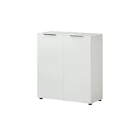 Stella Trading Kommode SANTORIN weiß mit Glasfront, Schrank Korpus