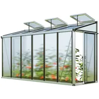 Gfp Gewächshaus Anlehngewächshaus Flora 26 - Aluminium - 388x142