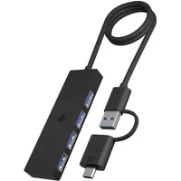 Icy Box IB-HUB1424-C3 4-Port Hub, (4-in-1) mit 4X USB-A