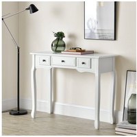 [en.casa] Konsolentisch Hirschhorn 100x35x78cm mit 3 Schubladen Weiß