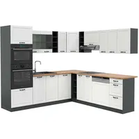 Vicco Winkelküche R-Line L-Form 237 cm Weiß Landhaus/Anthrazit