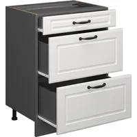 Vicco Küchenunterschrank R-Line 60 cm mit Schubladen, AP Eiche