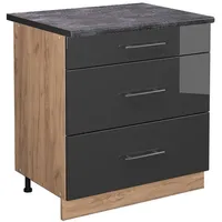 Vicco Küchenunterschrank Fame-Line 80 cm mit 3 Schubladen, AP