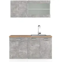 Vicco Küchenzeile R-Line 140 cm Beton/Weiß