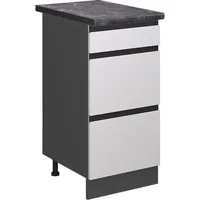 Vicco Küchenunterschrank R-Line Weiß/Anthrazit 40 cm mit Schubladen AP