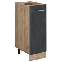 Vicco Apothekerschrank R-Line Schwarz Beton Eiche 30 cm mit