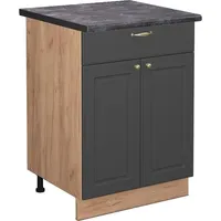 Vicco Küchenunterschrank Fame-Line 60 cm mit Schublade, AP Anthrazit,