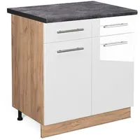 Vicco Küchenunterschrank Fame-Line 80 cm, AP Anthrazit