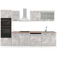 Vicco Küchenzeile R-Line 300 cm Beton/Weiß