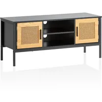 FineBuy TV Schrank 110 cm Holz Schwarz Fernsehkommode Wiener