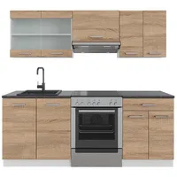 Vicco Küchenzeile R-Line 200 cm Sonoma/Weiß