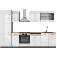 Vicco Küchenzeile R-Line 300 cm Weiß Hochglanz/Anthrazit