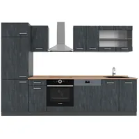 Vicco Küchenzeile R-Line 300 cm Schwarz Beton/Anthrazit Eiche