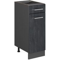 Vicco Schubunterschrank R-Line Schwarz Beton Anthrazit 30 cm mit