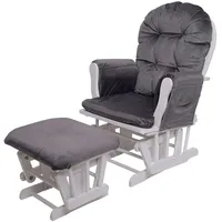 Mendler Relaxsessel HWC-C76, Schaukelstuhl Sessel Schwingstuhl mit Hocker -