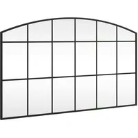 VidaXL Wandspiegel Schwarz 100x60 cm Gewölbt Eisen