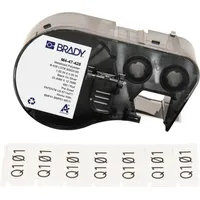 Brady Brady, Etiketten, M4-47-428, metallisierter Polyester, Schwarz auf Silber,