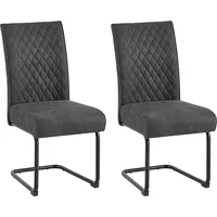 ByLIVING Freischwinger BYLIVING "Maria-XXL 2er-Set", grau (anthrazit, schwarz), B:45cm