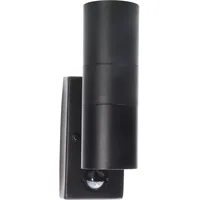 LED's light LED`s light Außen-Wandleuchte Rund mit IR-Sensor Schwarz